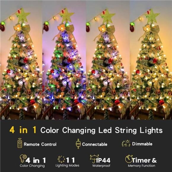 Globe String Lights,Multicolor 65.6 Feet 150 led 11 Lighting Modes Fairy String - Picture 4 of 8